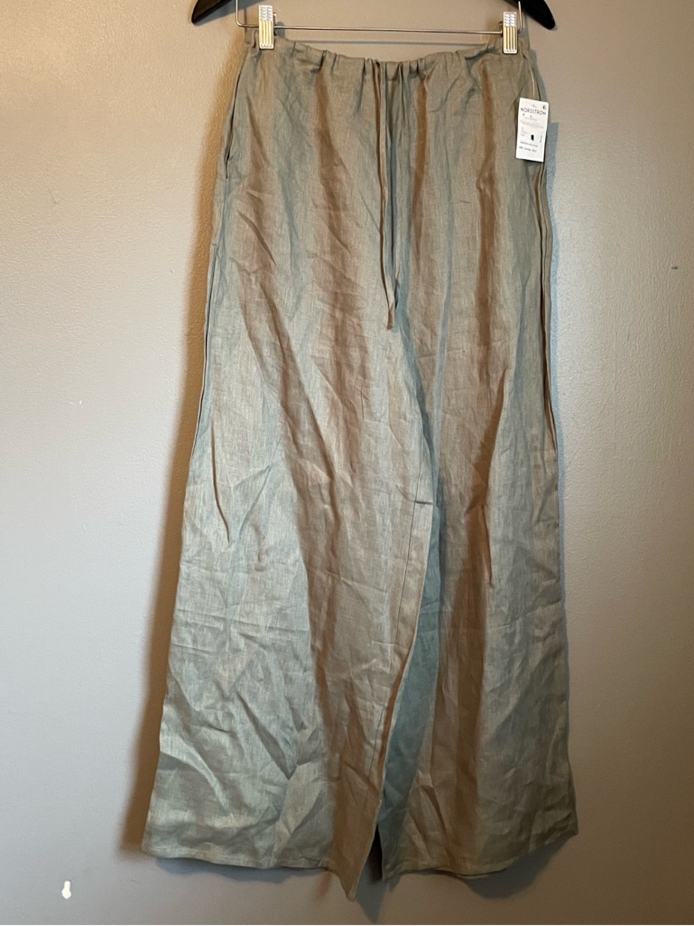 NWT Petal and Pup Sz Med Women’s Olive Green Wide Leg Linen Lounge Pants Ret $99